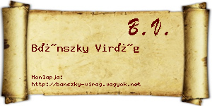 Bánszky Virág névjegykártya